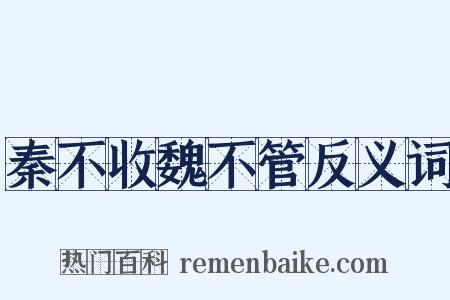 秦不收魏不管反义词是什么意思的图片